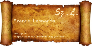 Szende Leonarda névjegykártya